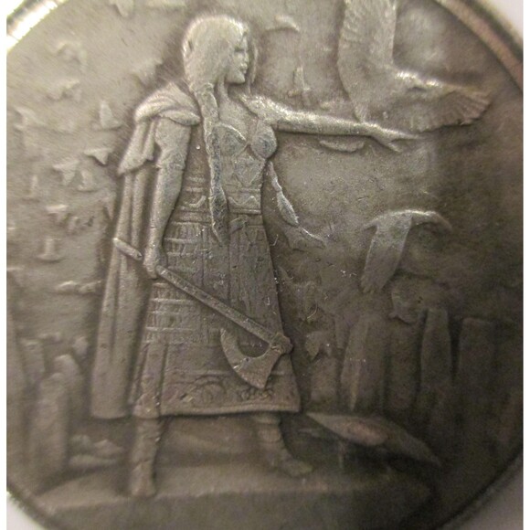 Morrigan the Queen of Battles – 24 Inch Sterling Silver Necklace, Coin-Pendant - Picture 2 of 9